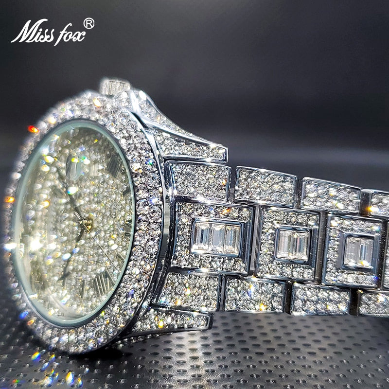 Ice Out Diamond Watch Multifunction Quartz Watch For Men - onestopmegamall23
