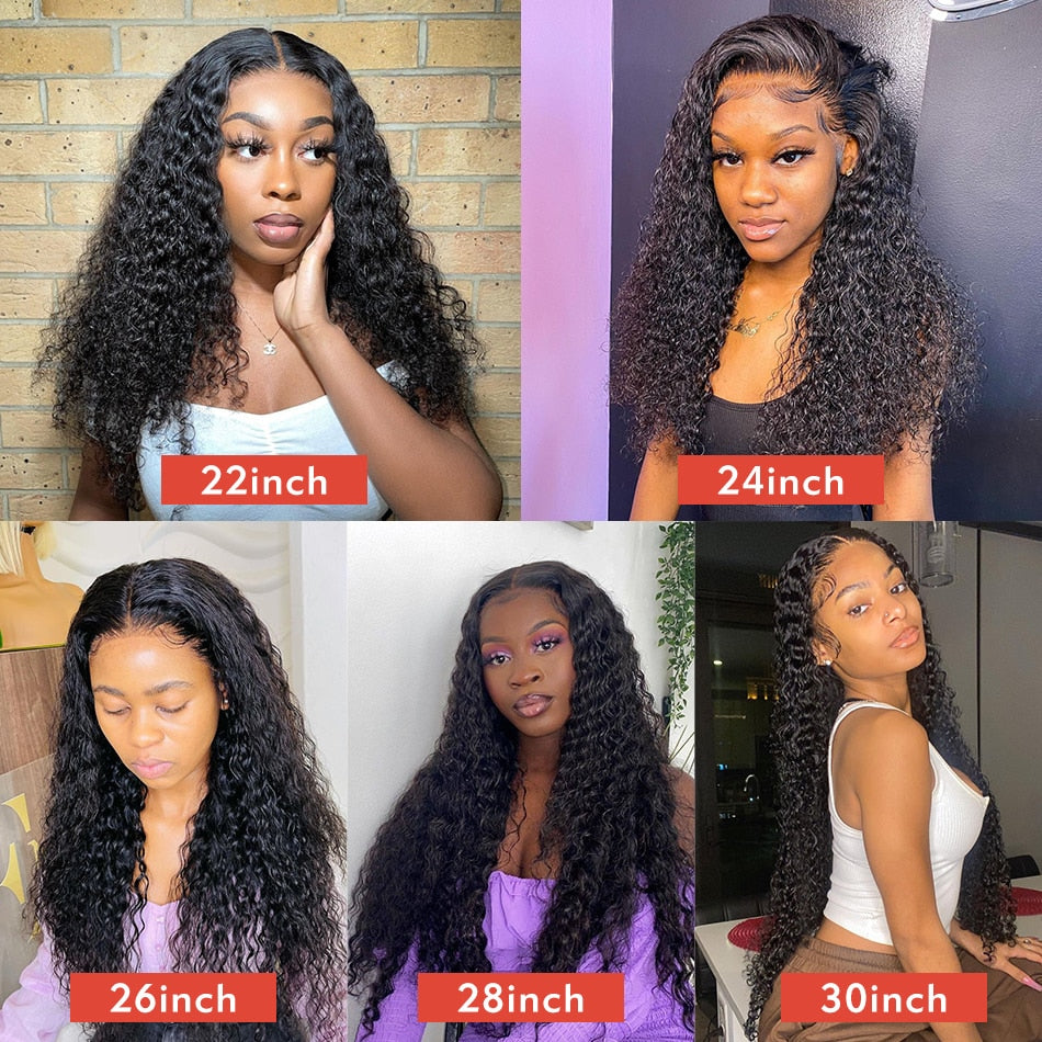Water Wave Lace Front Full Lace Front Human Hair Wig 30-34 Inch HD Wet And Wavy - onestopmegamall23