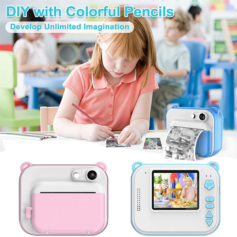 Kids Digital Instant Print Camera With Thermal Printer - onestopmegamall23