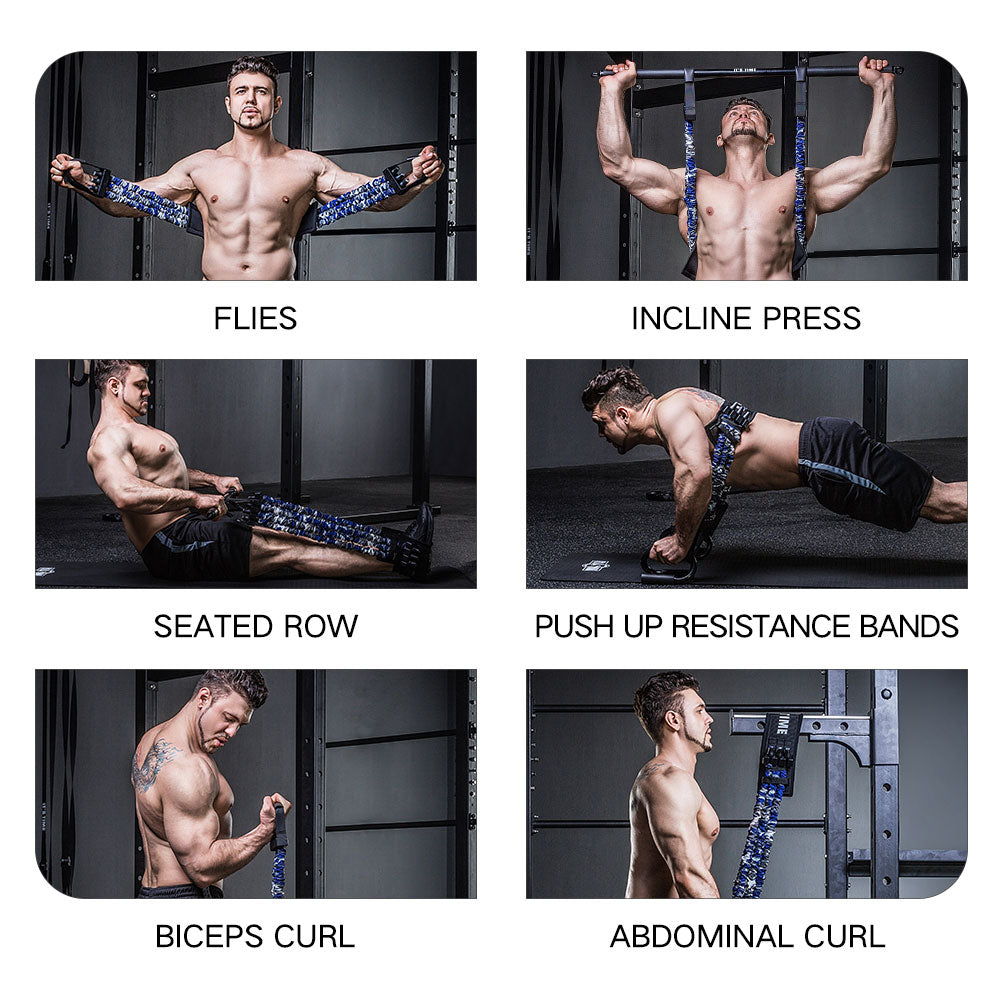 INNSTAR Bench Press Resistance Bands Chest Expander Push-ups Muscle Training Home Gym Workout - onestopmegamall23