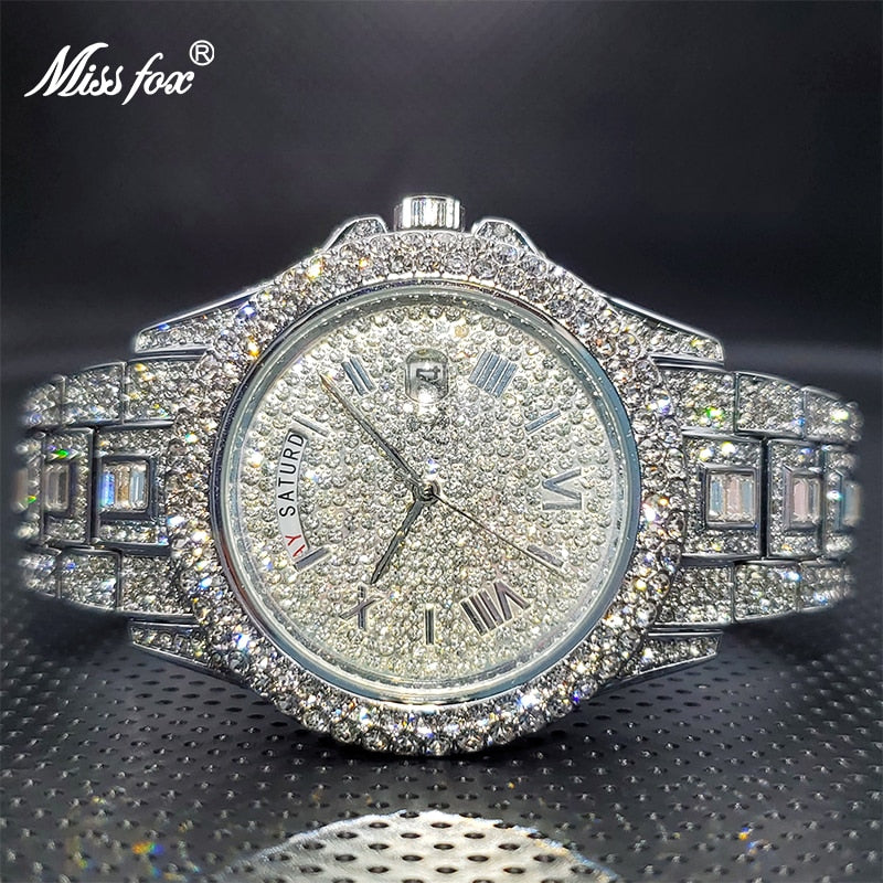 Ice Out Diamond Watch Multifunction Quartz Watch For Men - onestopmegamall23