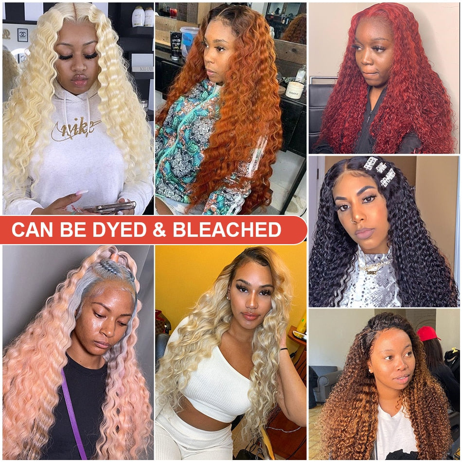 Water Wave Lace Front Full Lace Front Human Hair Wig 30-34 Inch HD Wet And Wavy - onestopmegamall23