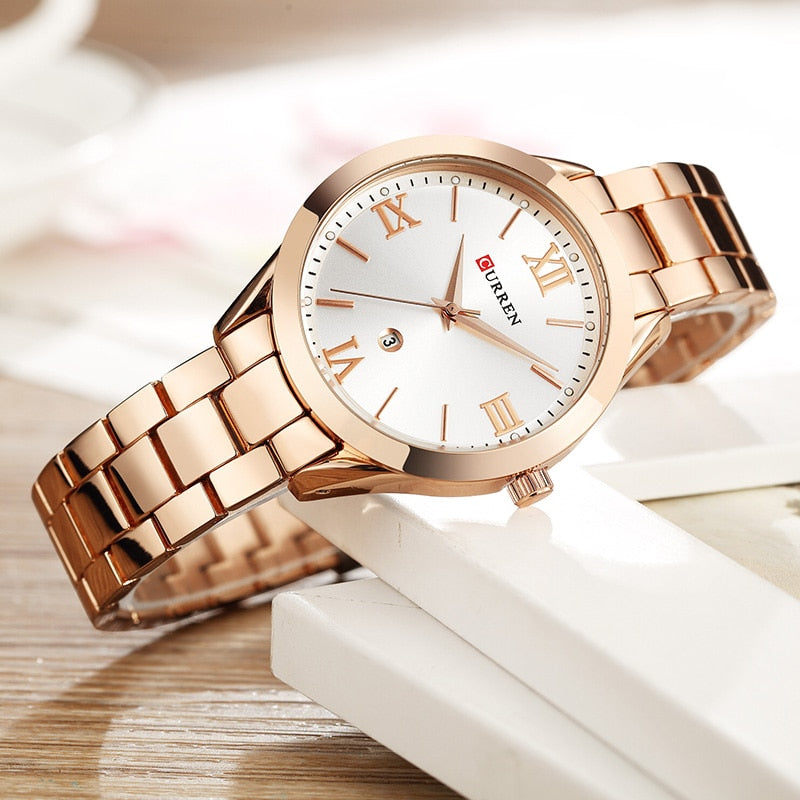 Gold Creative Steel Women's Bracelet Watch - onestopmegamall23