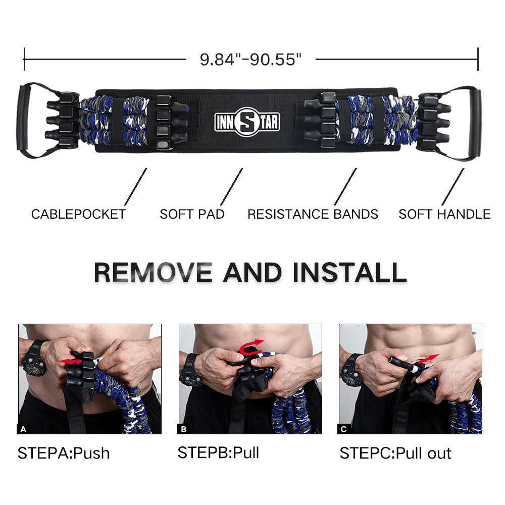 INNSTAR Bench Press Resistance Bands Chest Expander Push-ups Muscle Training Home Gym Workout - onestopmegamall23