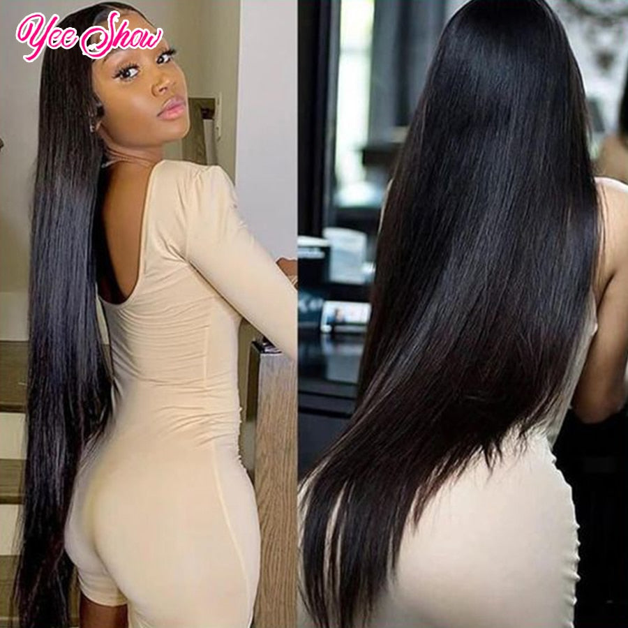32 Inch Straight Lace Front Human Hair Wigs For Women - onestopmegamall23