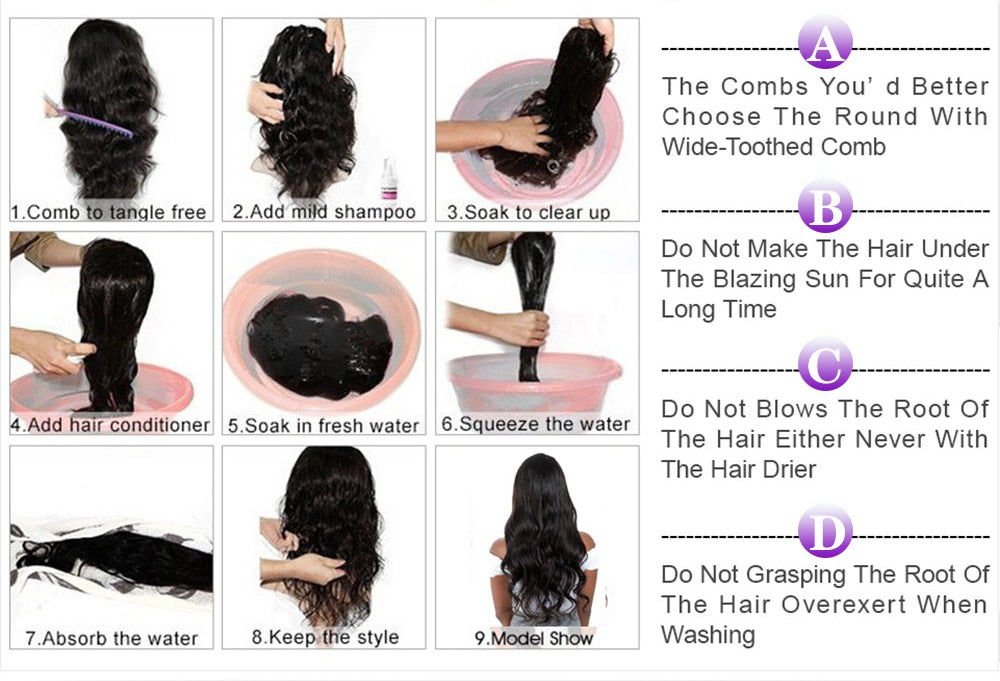 32 Inch Straight Lace Front Human Hair Wigs For Women - onestopmegamall23