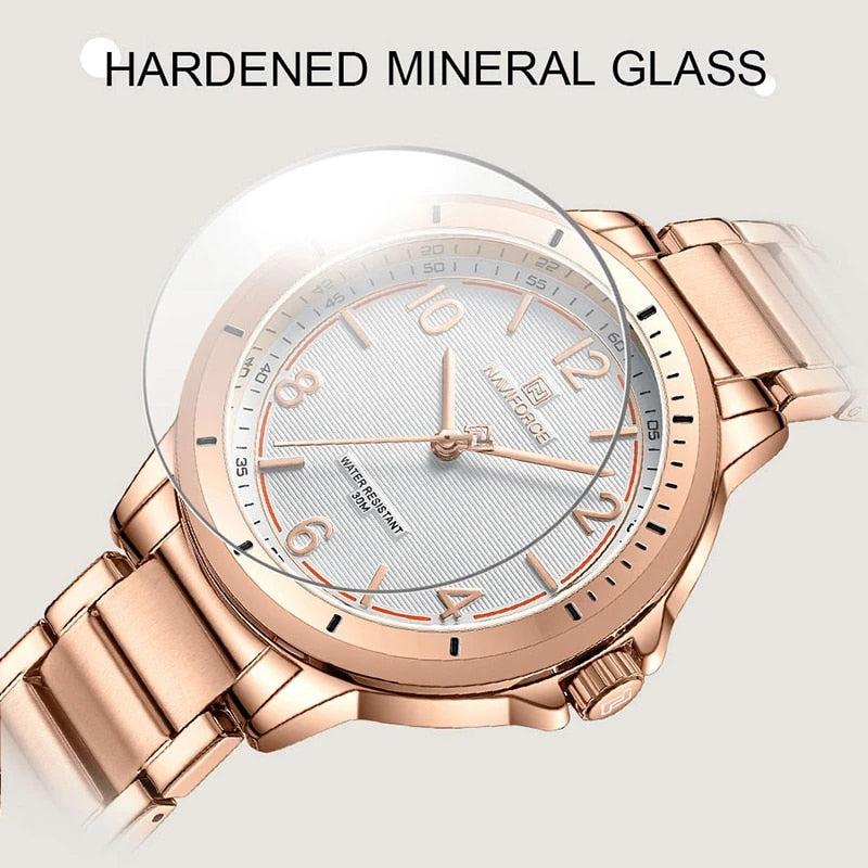 Fashion Woman's Water Resistant Stainless Steel Quartz Female Wristwatch - onestopmegamall23