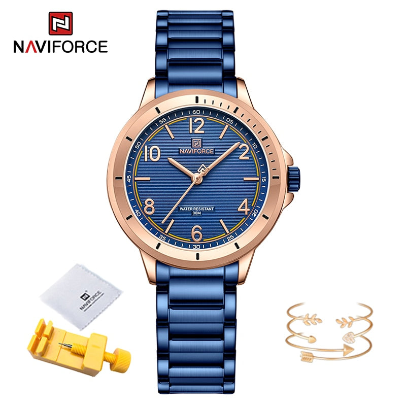 Fashion Woman's Water Resistant Stainless Steel Quartz Female Wristwatch - onestopmegamall23