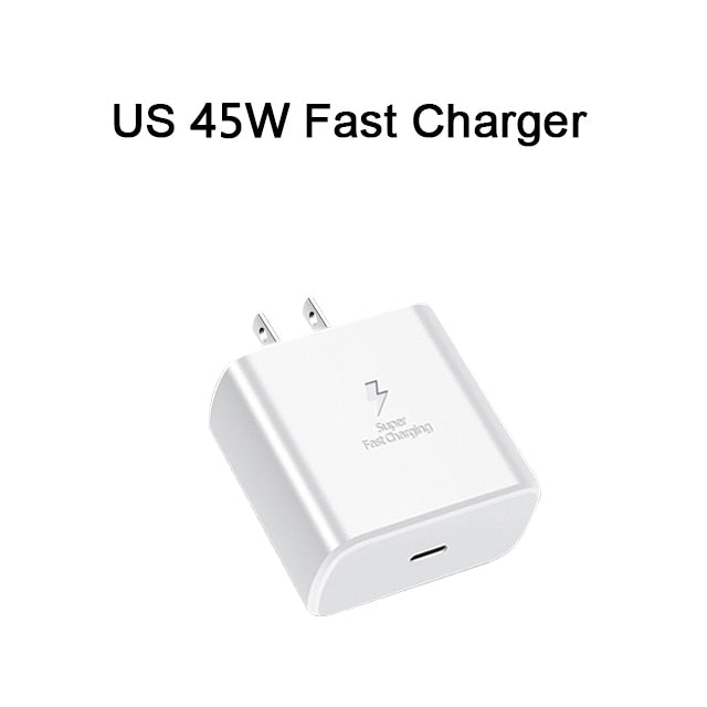 45W Super Fast Charger For Samsung Galaxy S22 S23 Ultra Note 10+ 5G 20 USB Type C Cable Fast Charging Phone Charger - onestopmegamall23