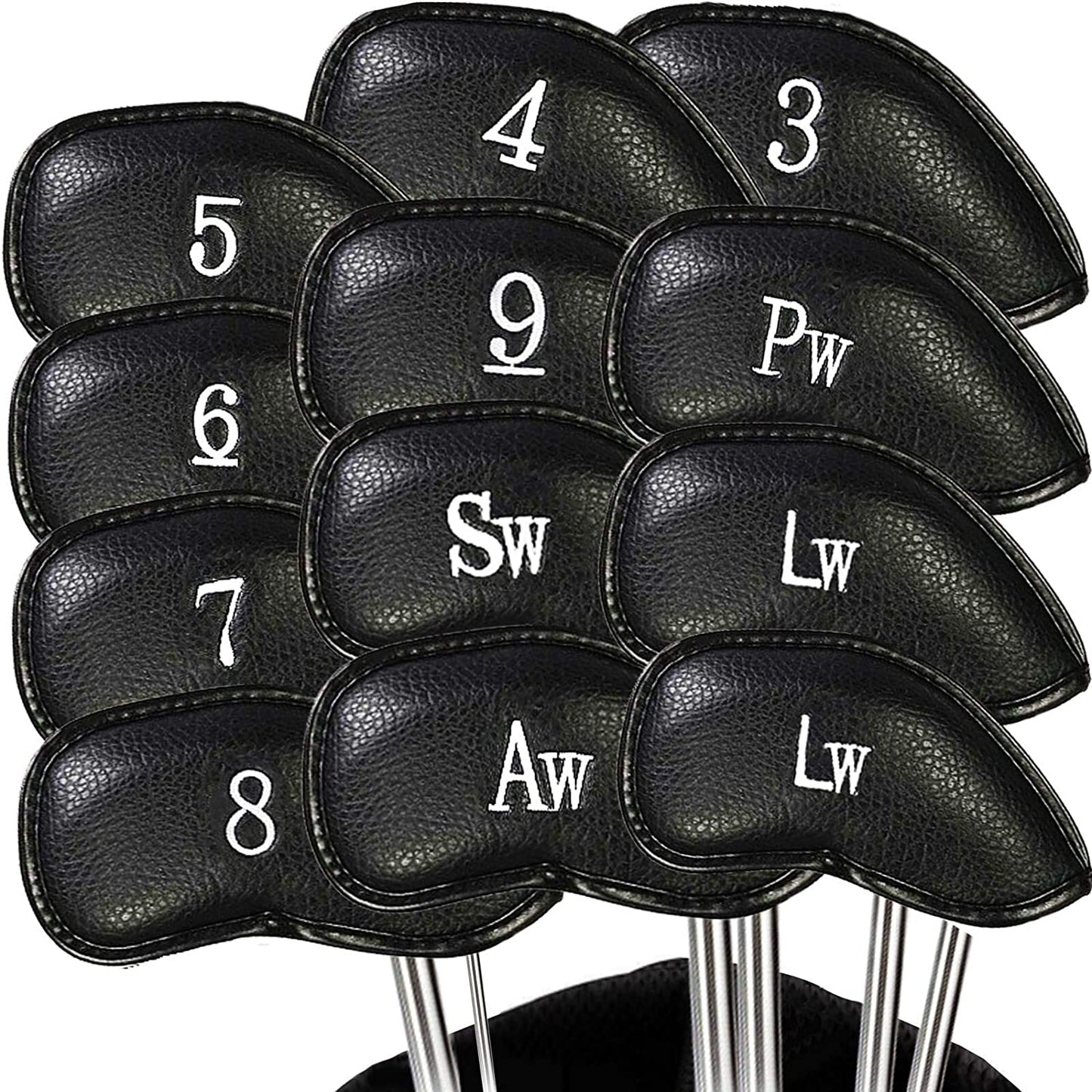 8/12Pcs Numbered Golf Iron Cover Magnetic Synthetic Leather Wedge Covers Set 48 50 52 54 56 58 60 62 - onestopmegamall23