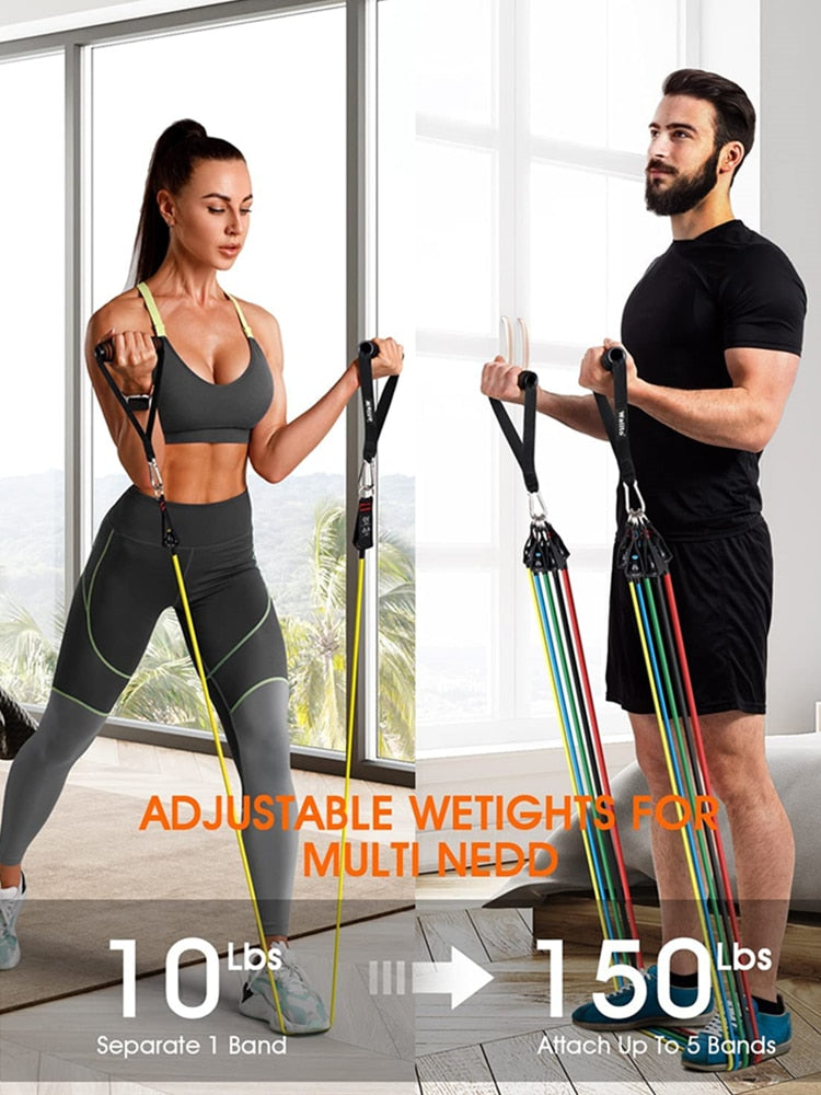 Resistance Bands Set Exercise Bands with Door Anchor - onestopmegamall23