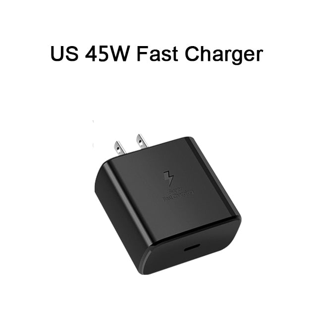 45W Super Fast Charger For Samsung Galaxy S22 S23 Ultra Note 10+ 5G 20 USB Type C Cable Fast Charging Phone Charger - onestopmegamall23