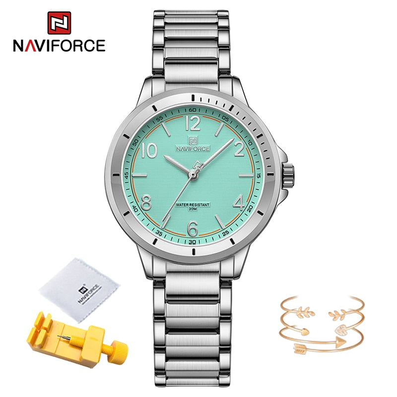 Fashion Woman's Water Resistant Stainless Steel Quartz Female Wristwatch - onestopmegamall23