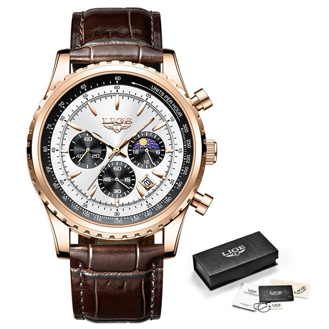 Fashion Luxury Sport Stainless Steel Chronograph Quart Men's Wrist Watch Watch - onestopmegamall23