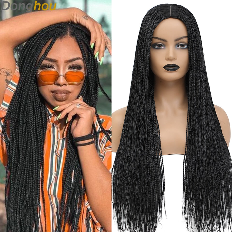 New Style Ombre Box Perruque Longue Synthétique Braided Wig - onestopmegamall23