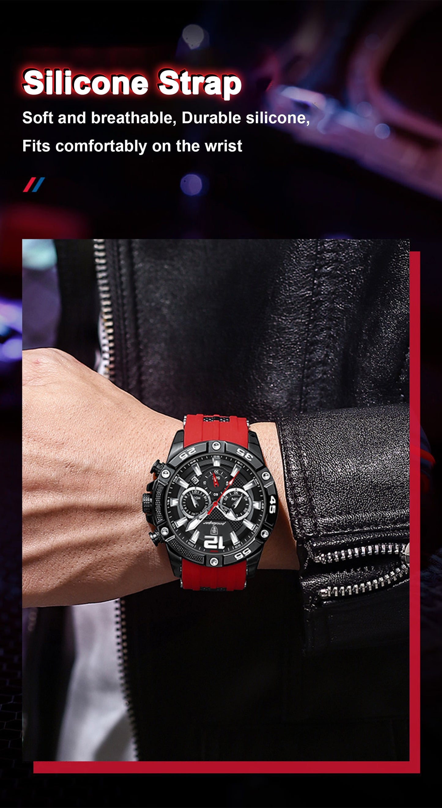 POEDAGAR Casual Luxury Waterproof Luminous Chronograph Men's Watch - onestopmegamall23
