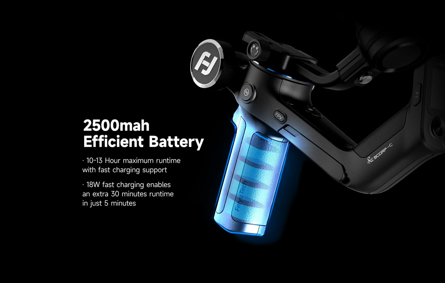 FeiyuTech SCORP-C 3-Axis Handheld Gimbal Stabilizer Handle Grip for DSLR Camera Sony/Canon/Nikon with 2.5kg load - onestopmegamall23