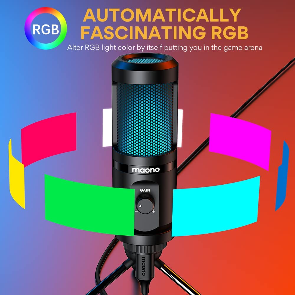 Gaming USB Microphone Desktop Condenser Podcast Microphone - onestopmegamall23