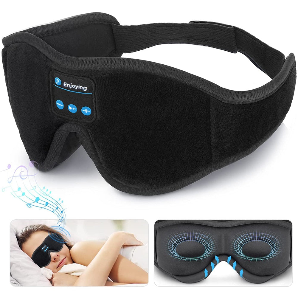 Mask For Sleep Bluetooth Headphones 3D Eye Mask Music with Built-in HD Speaker - onestopmegamall23