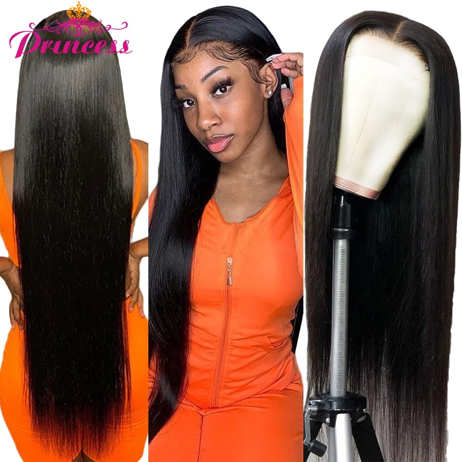 Princess Brazilian 13x4 / 13x6 HD Transparent Lace Front Human Hair Wig - onestopmegamall23