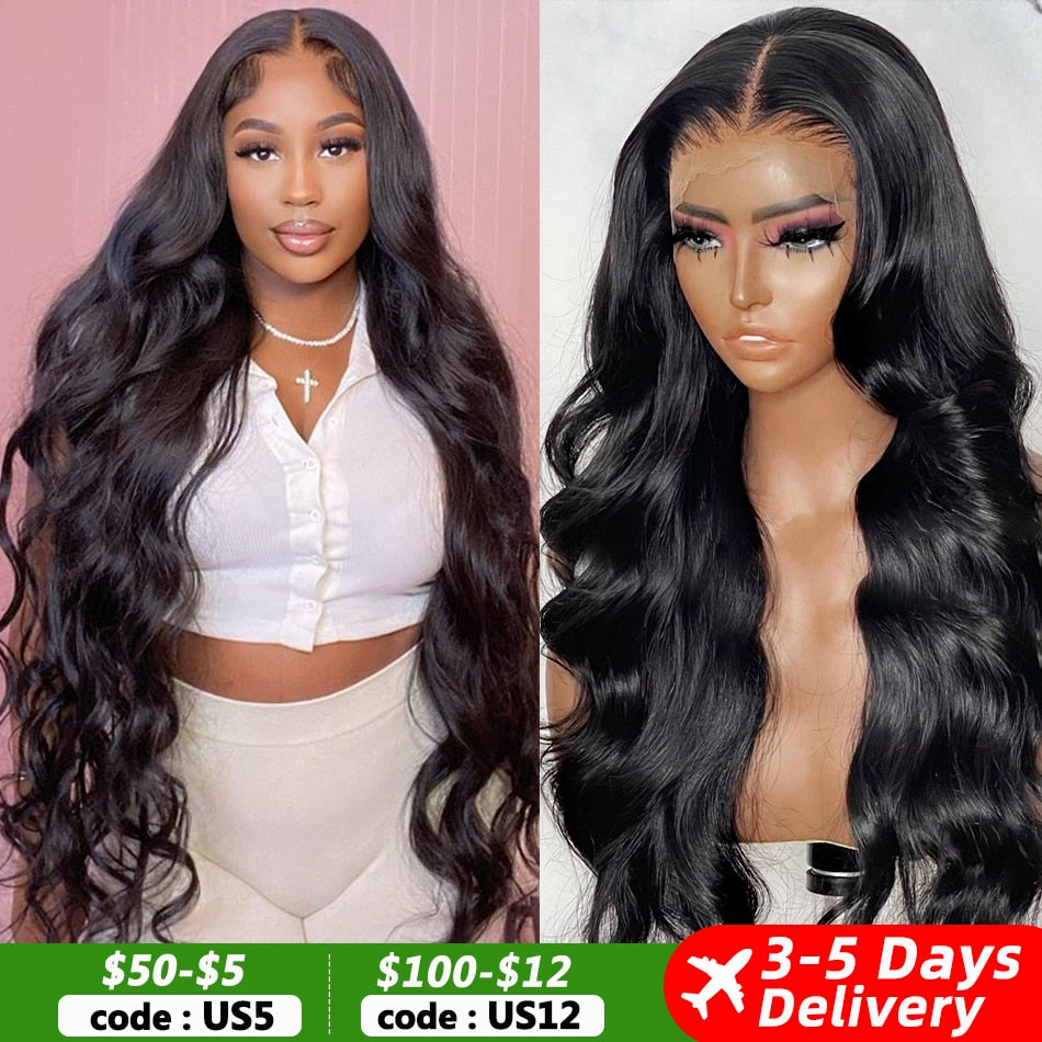 13X6 HD Transparent Lace Front Human Hair Wig For Women Brazilian Human hair - onestopmegamall23